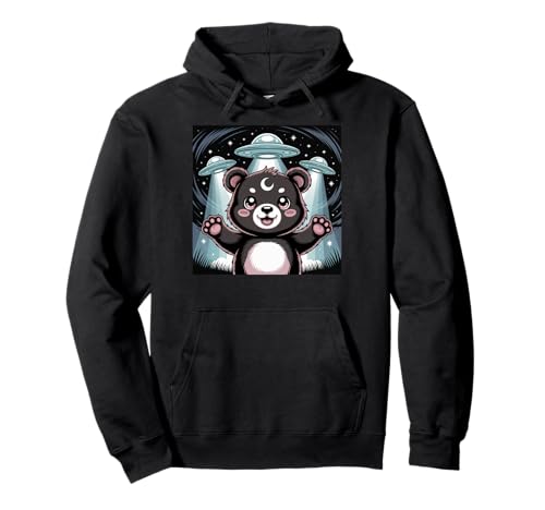 Bär Alien UFOs Ästhetische Kawaii Goth Mädchen Kleidung Rosa Goth Pullover Hoodie von Pastel Goth Clothing Goth Accessories For Women