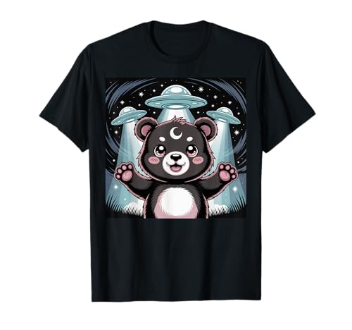 Bär Alien UFOs Ästhetische Kawaii Goth Mädchen Kleidung Rosa Goth T-Shirt von Pastel Goth Clothing Goth Accessories For Women