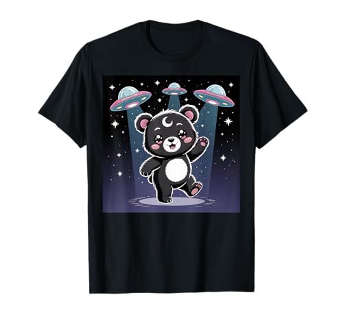 Bär Alien UFOs Ästhetische Kawaii Goth Mädchen Kleidung Rosa Goth T-Shirt von Pastel Goth Clothing Goth Accessories For Women