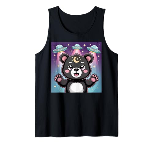 Bär Alien UFOs Ästhetische Kawaii Goth Mädchen Kleidung Rosa Goth Tank Top von Pastel Goth Clothing Goth Accessories For Women