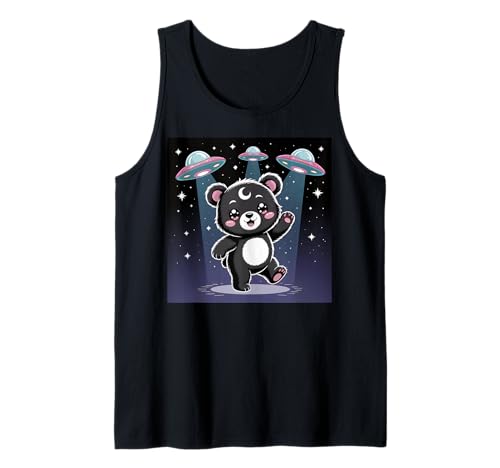 Bär Alien UFOs Ästhetische Kawaii Goth Mädchen Kleidung Rosa Goth Tank Top von Pastel Goth Clothing Goth Accessories For Women