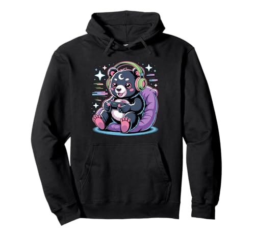 Gamer Bear Videospiel Kawaii Goth Girl Kleidung Pink Goth Pullover Hoodie von Pastel Goth Clothing Goth Accessories For Women