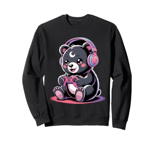 Gamer Bear Videospiel Kawaii Goth Girl Kleidung Pink Goth Sweatshirt von Pastel Goth Clothing Goth Accessories For Women