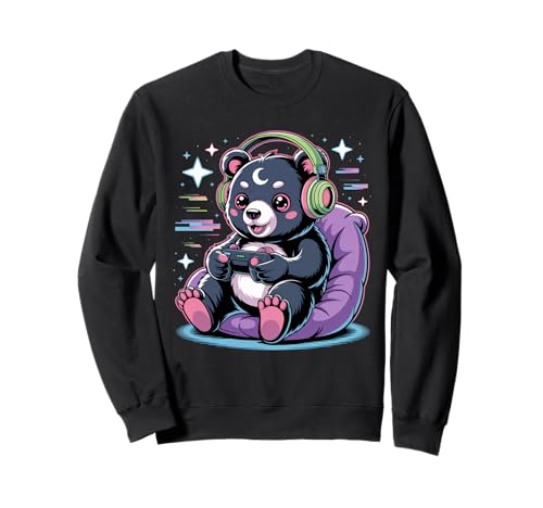 Gamer Bear Videospiel Kawaii Goth Girl Kleidung Pink Goth Sweatshirt von Pastel Goth Clothing Goth Accessories For Women