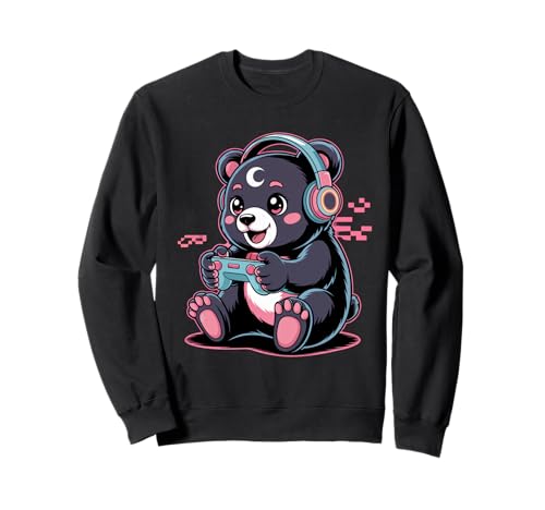 Gamer Bear Videospiel Kawaii Goth Girl Kleidung Pink Goth Sweatshirt von Pastel Goth Clothing Goth Accessories For Women
