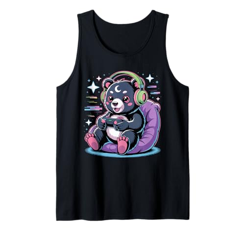Gamer Bear Videospiel Kawaii Goth Girl Kleidung Pink Goth Tank Top von Pastel Goth Clothing Goth Accessories For Women