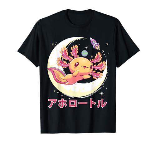 Pastel Goth Ideas Pastell Goth Axolotl Kawaii Japanische Anime Ästhetik Nu Goth T-Shirt Damen S Schwarz Kurzarm Klassisch T-Shirt mit kurzen Ärmeln von Pastel Goth Ideas