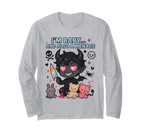 I'm Baby And Also A Menace Queer Cute Demon Pride Langarmshirt I'm Baby And Also A Menace Queer Cute Demon Pride Langarmshirt von Pastel Goth LGBTQ Funny Chaos Demoncore Apparel