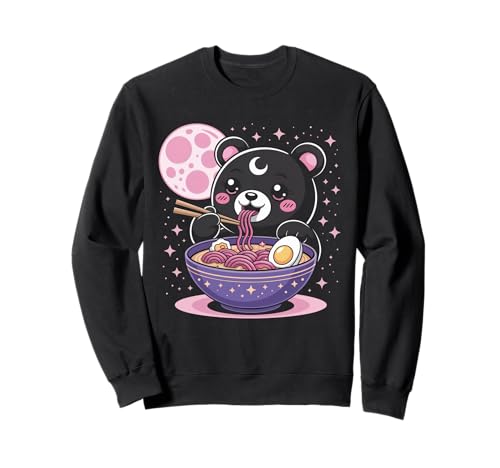 Pastell Gothic Kleidung Bär Essen Ramen Goth Mädchen Kleidung Sweatshirt von Pastel Goth Shirts For Women Pastel Goth Clothes