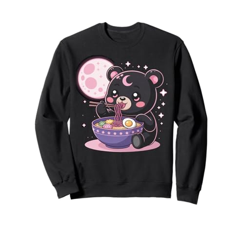 Pastell Gothic Kleidung Bär Essen Ramen Goth Mädchen Kleidung Sweatshirt von Pastel Goth Shirts For Women Pastel Goth Clothes