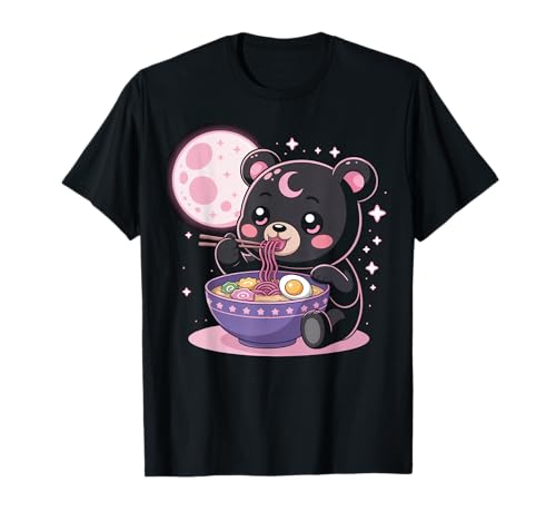 Pastell Gothic Kleidung Bär Essen Ramen Goth Mädchen Kleidung T-Shirt von Pastel Goth Shirts For Women Pastel Goth Clothes