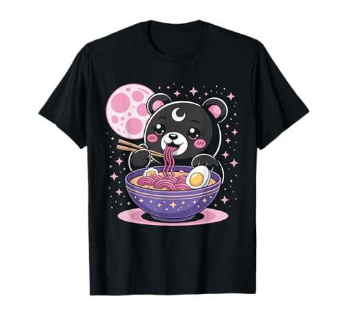 Pastell Gothic Kleidung Bär Essen Ramen Goth Mädchen Kleidung T-Shirt von Pastel Goth Shirts For Women Pastel Goth Clothes
