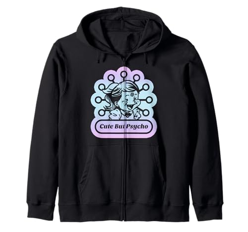 Retro Cute But Psycho Satanic Girl - Pastel Goth Kapuzenjacke von Pastel Goth & Yami Kawaii Gear