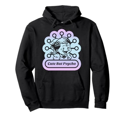 Retro Cute But Psycho Satanic Girl - Pastel Goth Pullover Hoodie von Pastel Goth & Yami Kawaii Gear