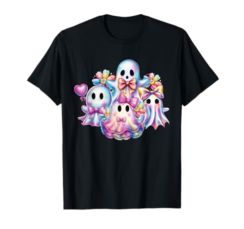 Kawaii Geist Familie Schleifen Pastell Halloween Frauen Kinder Mädchen T-Shirt von Pastel Halloween Kawaii Ghost Costume Apparel