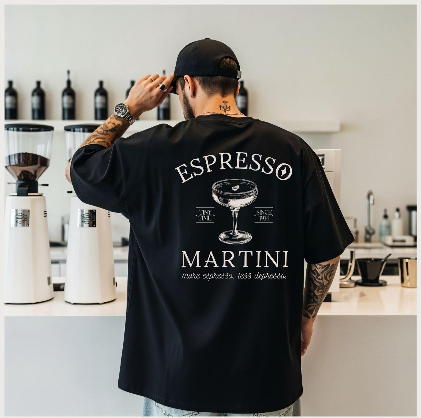 Espresso Martini Shirt, More Espresso Less Depresso, Barkeeper Bartender Barista Lover, Cocktail Lover von PastelLoveDesign