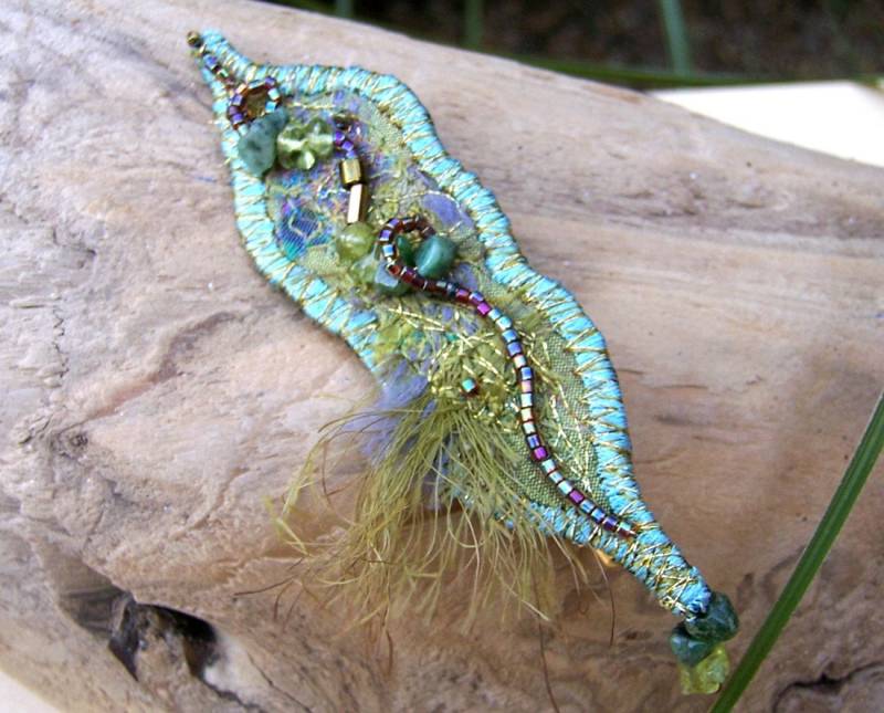 stoff-Collage-stick-Pin, Aqua von PasticheStudio