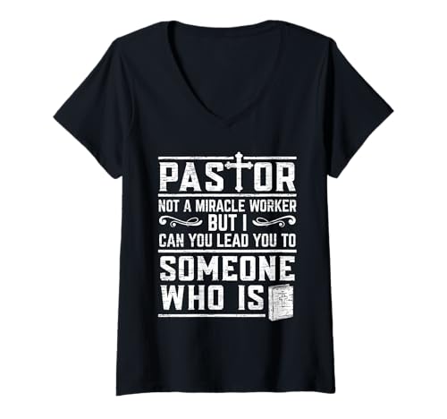 Damen Pastor Lustiger Spruch Sermon T-Shirt mit V-Ausschnitt von Pastor funny pastor sayings