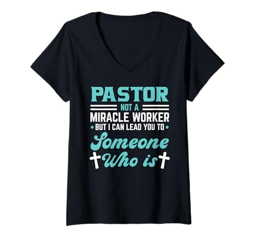 Damen Pastor Lustiger Spruch Sermon T-Shirt mit V-Ausschnitt von Pastor funny pastor sayings