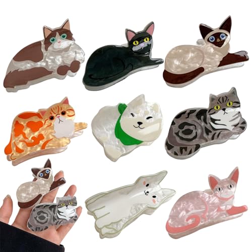 Animal Claw Clips für Frauen | Entzückende Katzenhaarklauen PVC Funny Hair Clips Tierhaar Barrettes Neuheit Fun Hair Accessoires für Damen und Mädchen (Calico Cat) von Pastoralist
