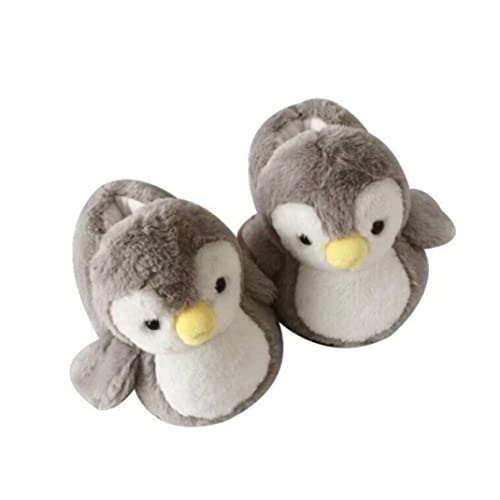 Animal Pantoffers Plüschgrau Pinguin -Hausschuhe Baumwoll -Cartoon warme Hausschuhe 1Pair, Pinguin -Baumwollschuhe von Pastoralist