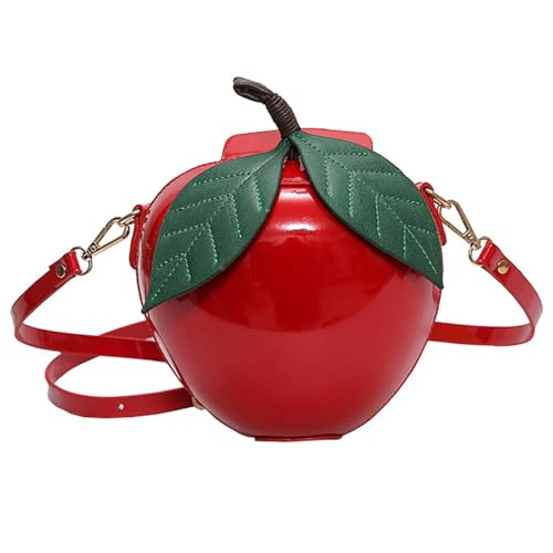 Apples -Geldbörse, 7,5 -Zoll -Patentleder -Kirsch -Umhängetasche mit verstellbarem Riemen, Mode -Obst -Handtasche für Frauen Mädchen von Pastoralist