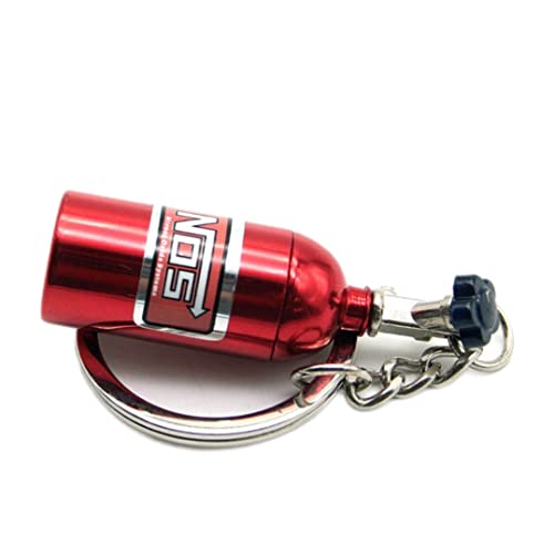 Autokette, kreative stilvolle NOS -Mini -Nitro -Oxid -Flaschenschlüsselringschlüsselketten Ring Keyfob Stash Turbo Keychain rot von Pastoralist