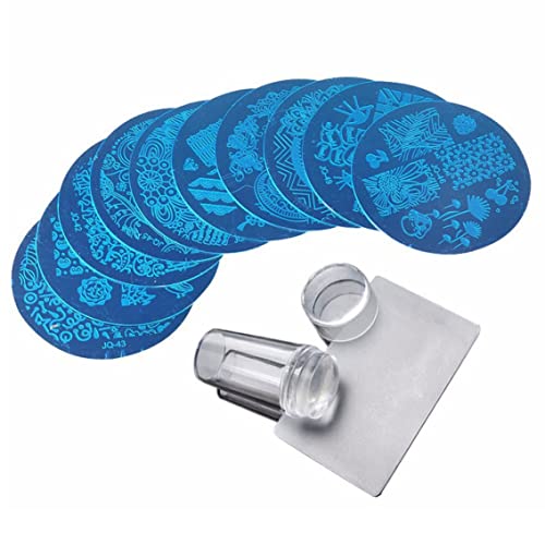 Nagelkunst Stempel Kit Maniküre Stamperplatte Werkzeug Nagel Nagel transparente Druckvorlagen, Nagelkunststempelplatten von Pastoralist