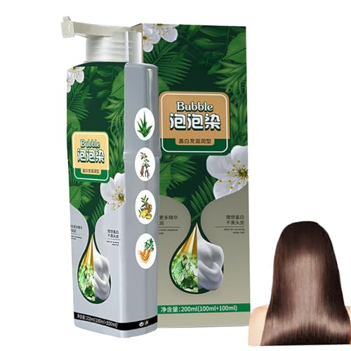 Natürliches Pflanzenhaarfarbstoff 100ml Blasenpflanze Haarfarbe Pflanzenbasis Haarfärbem für graue Haarbedeckung Haarfarbe für Männer Frauen Haarfärbungscreme sanft sicher für Kopfhaut ＆ Haarbraun, H von Pastoralist