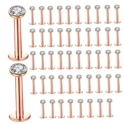 Pastoralist 50 pcs fadenlose Push in Lippenringen Edelstahl flache Rückenringe Stufen Tragus Helix Conch Knorpel Lappen Ohrringe Stift Piercing Schmuck für Frauen Männer Diamant Diamant Pastoralist 50 pcs fadenlose Push in Lippenringen Edelstahl flache Rückenringe Stufen Tragus Helix Conch Knorpel Lappen Ohrringe Stift Piercing Schmuck für Frauen Männer Diamant Diamant von Pastoralist