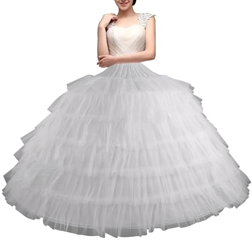 Petticoat Rock 6 Hoops Unterrock Tüll Petticoat 43 Zoll lang Petticoats für Frauen unter Kleid verstellbarer Brautreiber Rock für Hochzeitsballkleid Zeremonie Abschlussball von Pastoralist