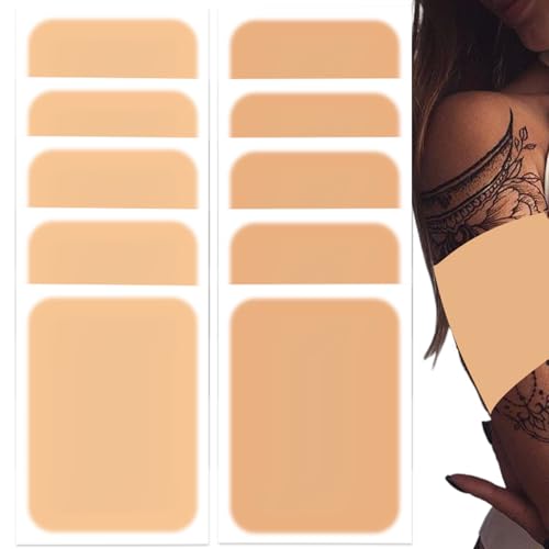 Tattoo Deck-up Patch 10pcs wasserdichtes Tattoo Cover Up Tape 2 Farben Atmungsaktives Tattoo Concealer Aufkleber Ultra-dünner Haut Tattoo Cover für Tattoo Scar ＆ Geburtsmarks Style 2 von Pastoralist