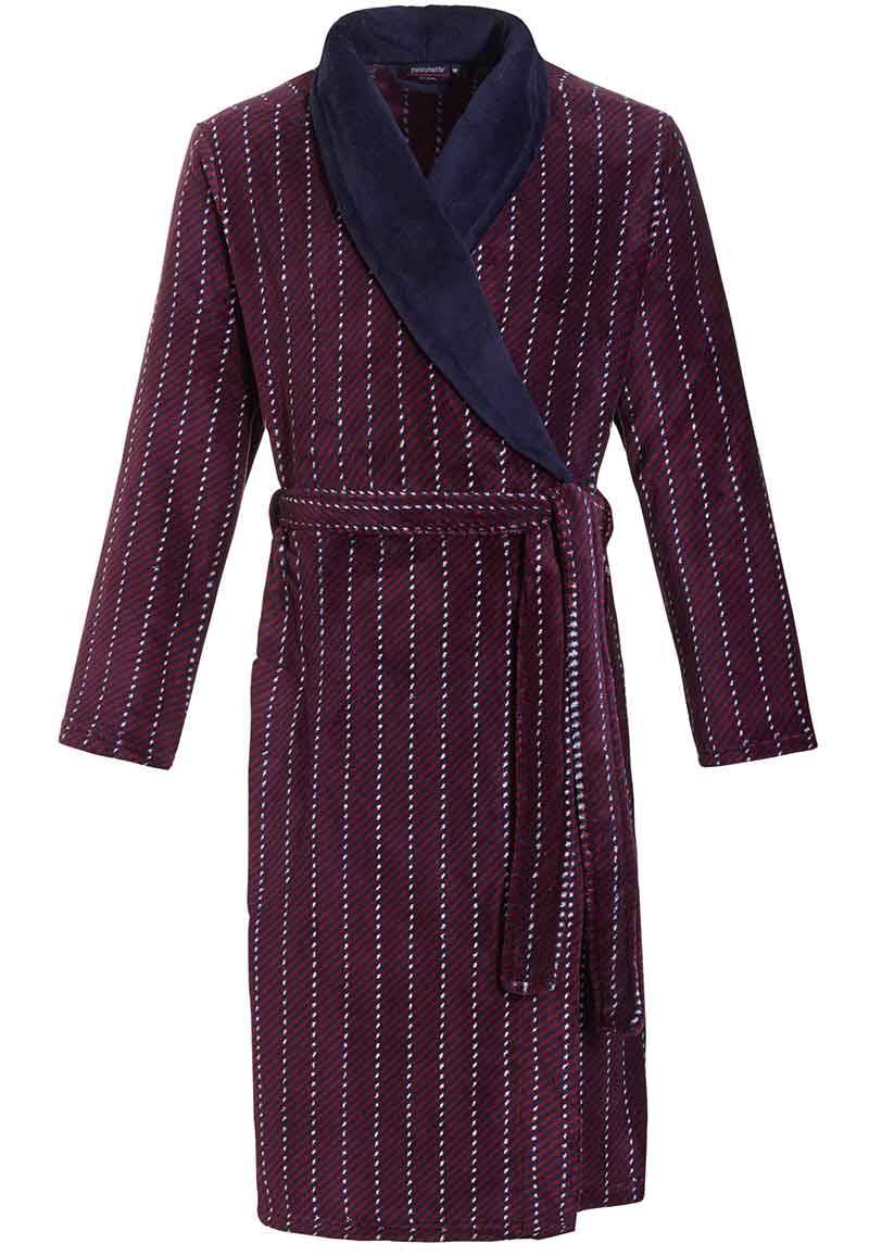 Bordeaux rode heren badjas met streepdessin-xl von Pastunette
