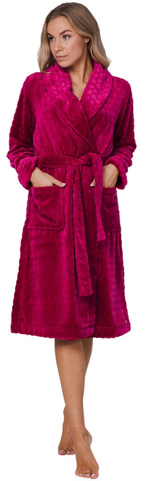 Pastunette Bademantel Damen Morgenmantel Fleece Qualität, Polyester, Schalkragen, Modisches Design von Pastunette