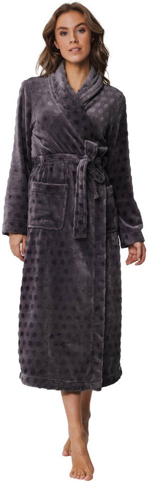 Pastunette Damenbademantel Damen Morgenmantel lang, lang, Polyester, Schalkragen, Gürtel, kuschelige Qualität von Pastunette