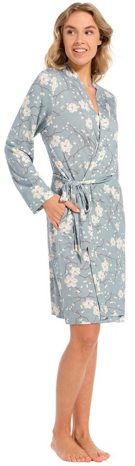 Pastunette Kimono Damen Hausmantel, Midi, Viskosemischung, Gürtel, Edles Design von Pastunette