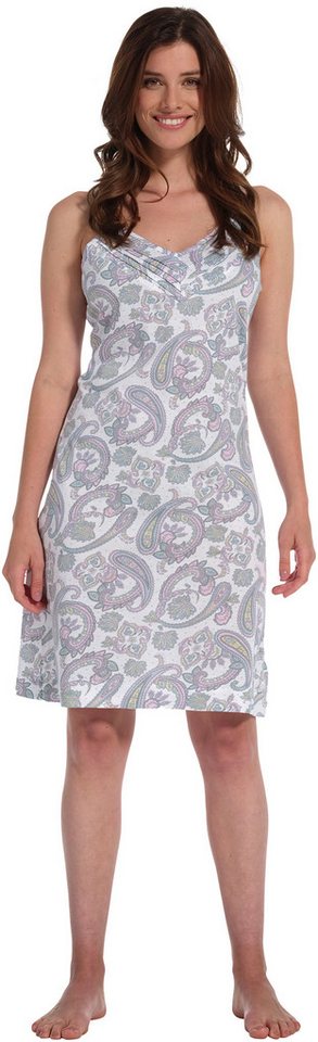 Pastunette Nachthemd Damen Schlafshirt mit Spaghetti Trägern (1-tlg) Modisches Design von Pastunette