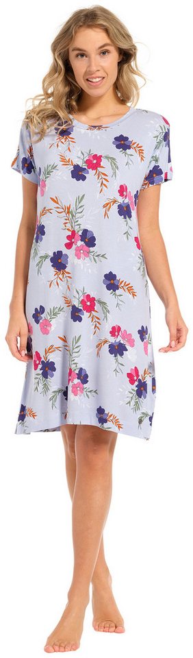 Pastunette Nachthemd Damen Schlafshirt mit kurzem Arm (1-tlg) Modisches Design von Pastunette