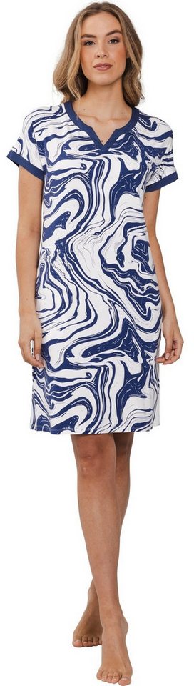 Pastunette Nachthemd Damen Schlafshirt mit kurzem Arm (1-tlg) Modisches Design von Pastunette