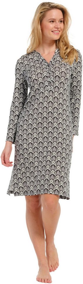 Pastunette Nachthemd Damen Schlafshirt mit langem Arm (1-tlg) Modisches Design von Pastunette