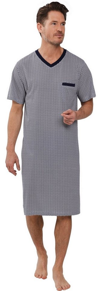 Pastunette Nachthemd Herren Schlafshirt mit kurzem Arm (1-tlg) Modisches Design von Pastunette