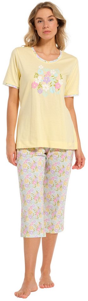 Pastunette Schlafanzug Damen Pyjama mit Capri Hose (2 tlg) Baumwolle von Pastunette