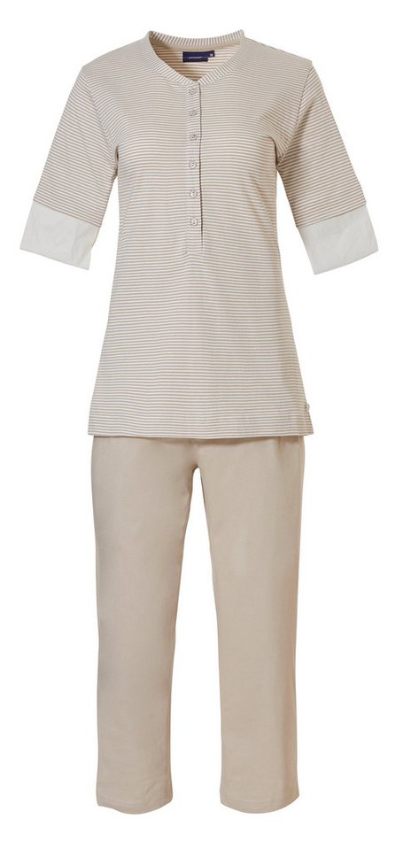 Pastunette Schlafanzug Damen Pyjama mit Caprihose (2 tlg) Baumwolle auch in großen Größen von Pastunette
