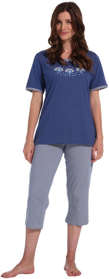 Pastunette Schlafanzug Damen Pyjama mit Caprihose (2 tlg) Baumwolle von Pastunette