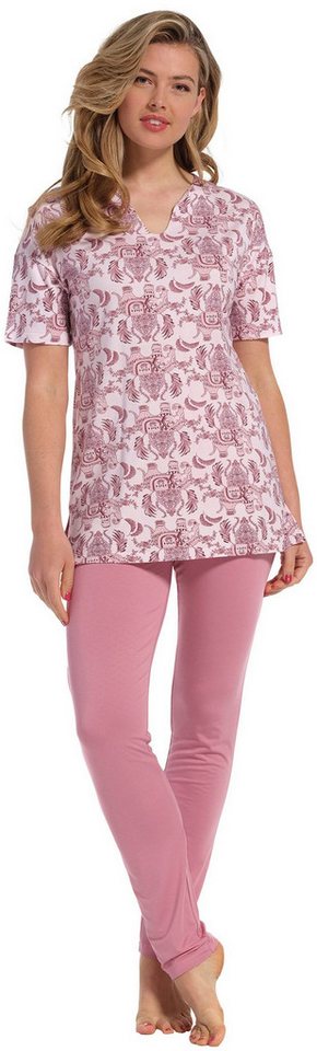 Pastunette Schlafanzug Damen Pyjama mit Leggins (2 tlg) Modisches Design von Pastunette