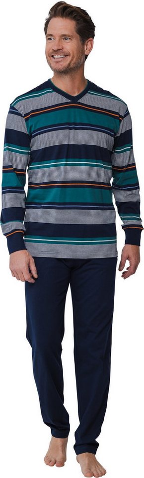 Pastunette Schlafanzug Herren Pyjama lang (2 tlg) Baumwolle von Pastunette