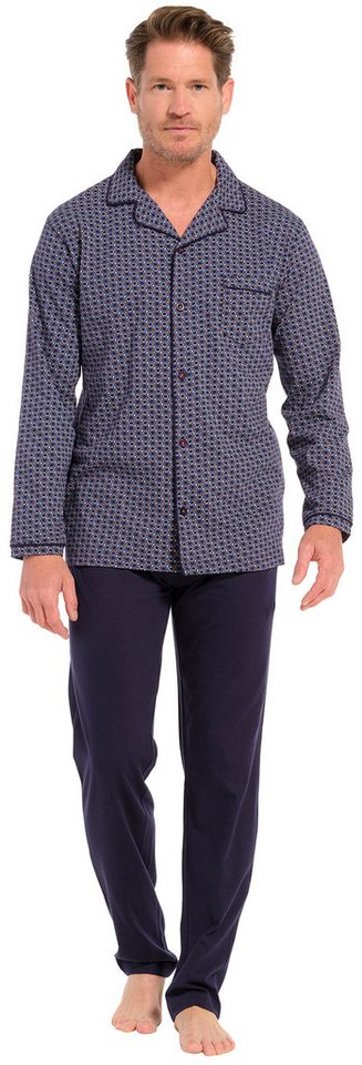 Pastunette Schlafanzug Herren Pyjama lang geknöpft (2 tlg) Baumwolle von Pastunette