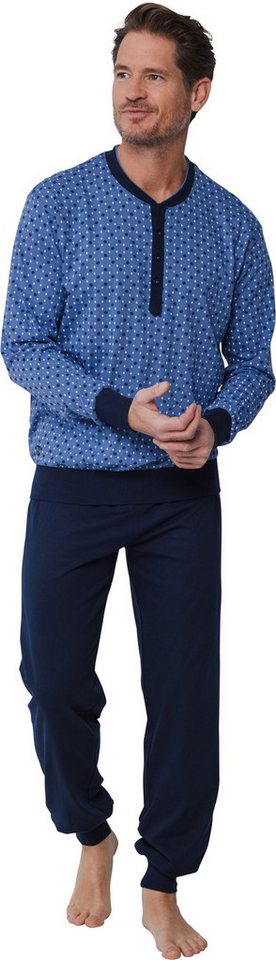Pastunette Schlafanzug Herren Pyjama lang mit Bündchen (2 tlg) Baumwolle von Pastunette