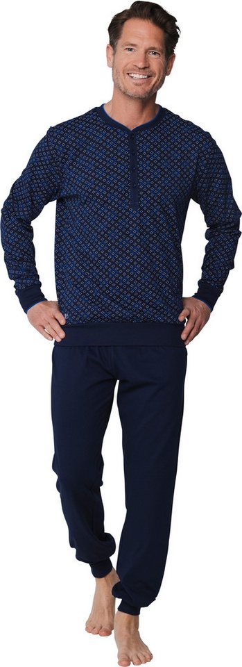 Pastunette Schlafanzug Herren Pyjama mit Bündchen (2 tlg) Baumwolle von Pastunette