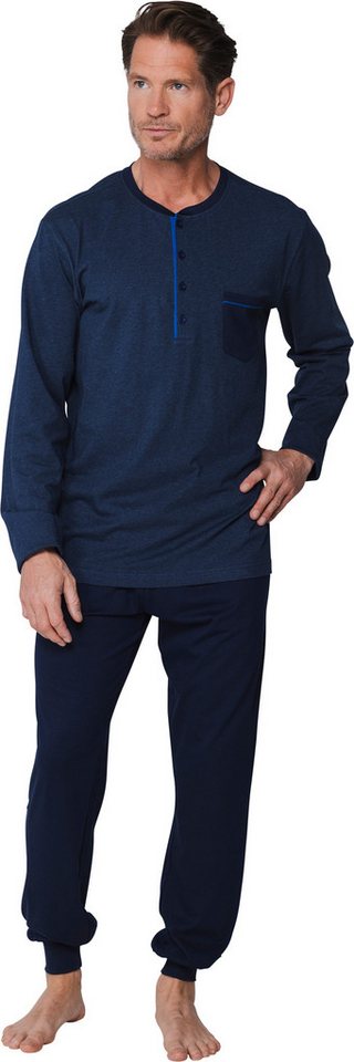 Pastunette Schlafanzug Herren pyjama mit Bündchen (2 tlg) Baumwolle von Pastunette